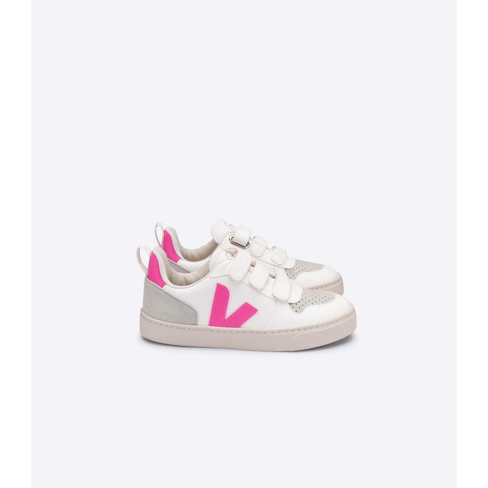 Veja V-10 CWL Kids\' Shoes White/Pink | CA 786UZG